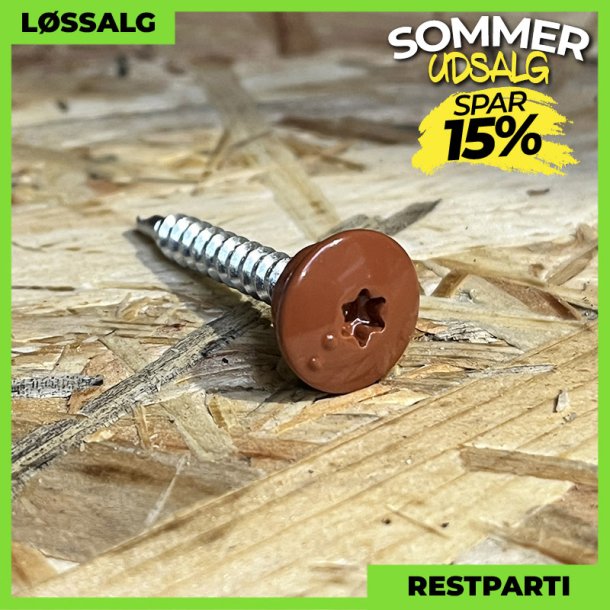 Montageskrue - 4,8x35 mm - TTAP Torx - RAL 8004 Teglrd - 100 stk.