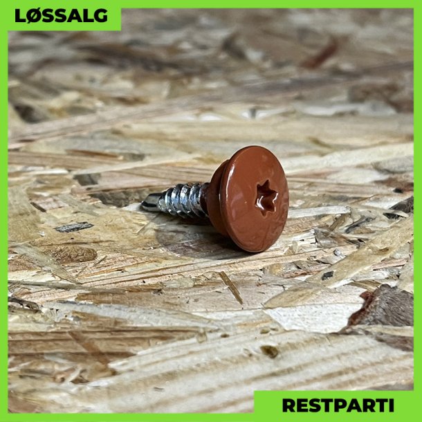 Overlapskrue - 4,8x20 mm - TTAP Torx - RAL 8004 Teglrd - 100 stk.
