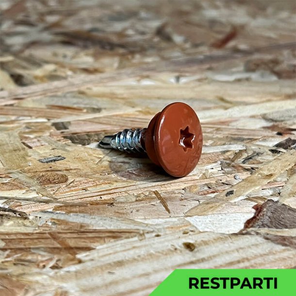 Overlapskrue - 4,8x20 mm - TTAP Torx - RAL 8004 Teglrd - 100 stk.