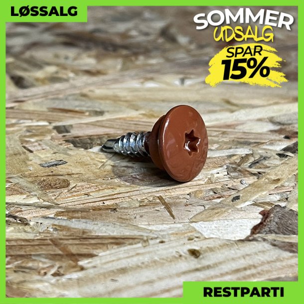 Overlapskrue - 4,8x20 mm - TTAP Torx - RAL 8004 Teglrd - 100 stk.