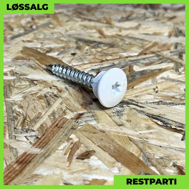 Montageskrue - 4,8x35 mm - TTAP Torx - RAL 9010 Hvid - 100 stk.