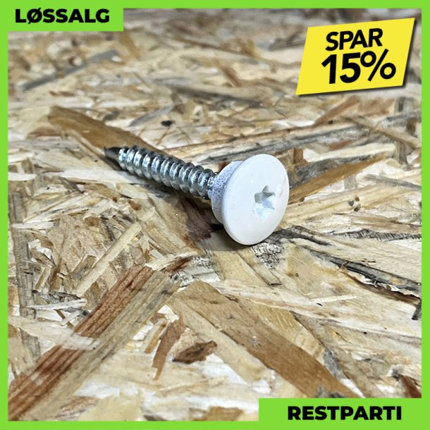 Montageskrue - 4,8x35 mm - TTAP Torx - RAL 9010 Hvid - 100 stk.