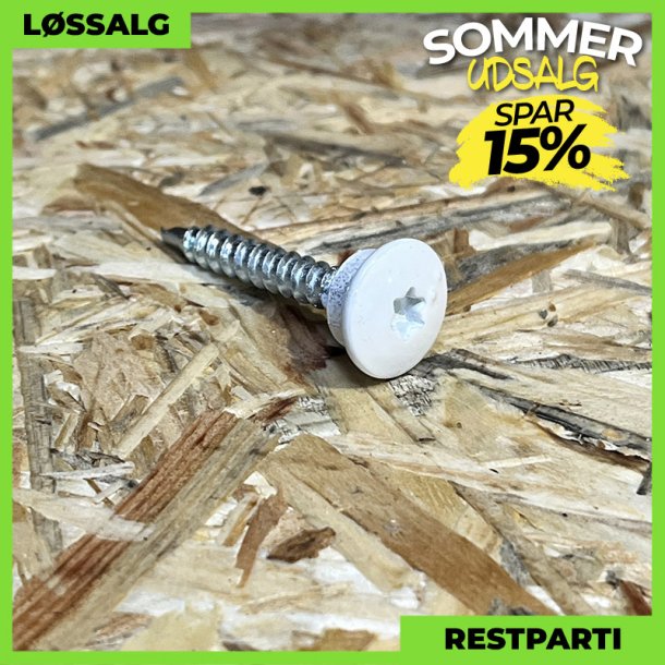 Montageskrue - 4,8x35 mm - TTAP Torx - RAL 9010 Hvid - 100 stk.