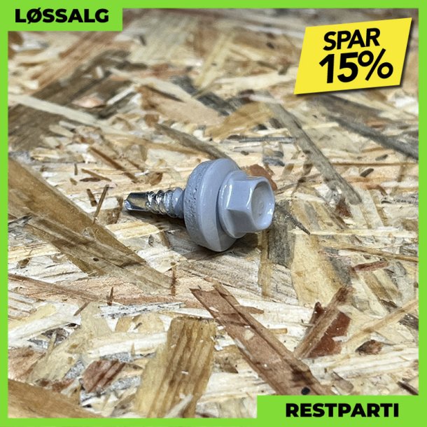 Overlapskrue - 4,8x20 mm - Farmer - RAL 7040 Lysegr - 100 stk.