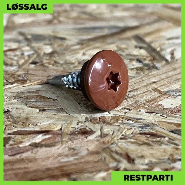 Skrue til stl - 4,8x19 mm - TTAP Torx - RAL 8004 Teglrd - 100 stk.