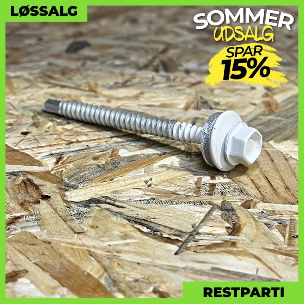 Montageskrue - 4,8x60 mm - Farmer - RAL 9002 Grhvid - 100 stk.