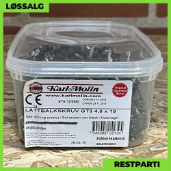 Skrue til stl - 4,8x19 mm - Farmer - RAL 6020 Grn - 250 stk.