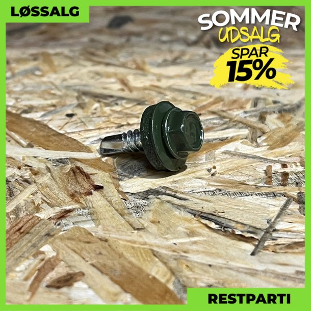 Skrue til stl - 4,8x19 mm - Farmer - RAL 6020 Grn - 250 stk.
