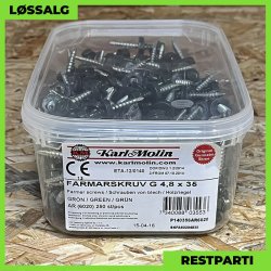 Montageskrue - 4,8x35 mm - Farmer - RAL 6020 Grn - 250 stk.
