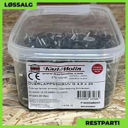 Overlapskrue - 4,8x20 mm - Farmer - RAL 6003 Olivengrn - 250 stk.