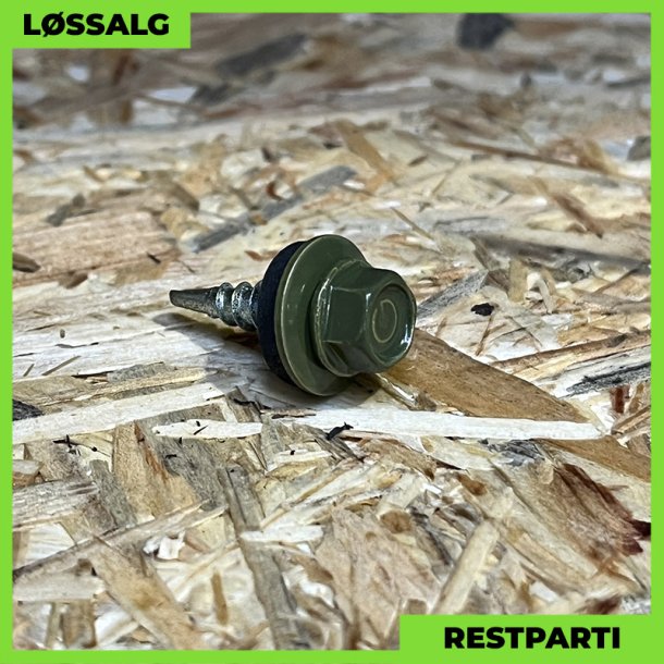 Overlapskrue - 4,8x20 mm - Farmer - RAL 6003 Olivengrn - 250 stk.