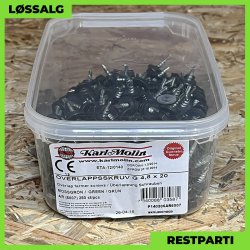 Overlapskrue - 4,8x20 mm - Farmer - RAL 6007 Mrkegrn - 250 stk.