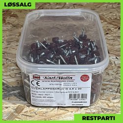 Overlapskrue - 4,8x20 mm - Farmer - RAL 3009 Mrkerd - 250 stk.