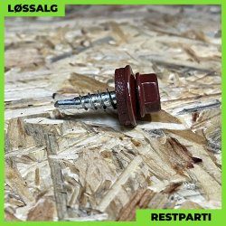 Overlapskrue - 4,8x20 mm - Farmer - RAL 3009 Mrkerd - 250 stk.