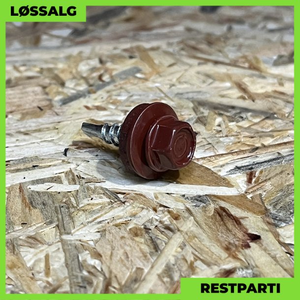 Overlapskrue - 4,8x20 mm - Farmer - RAL 3009 Mrkerd - 250 stk.