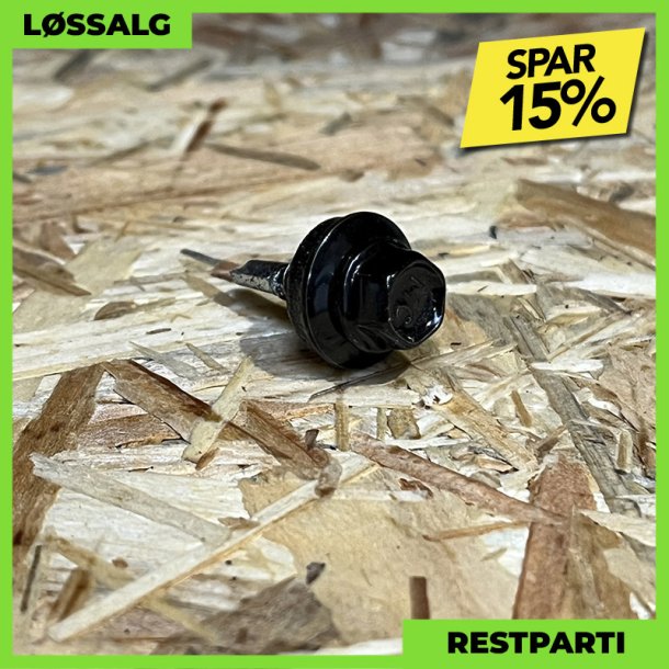 Skrue til stlse - 4,8x19 mm - Farmer - RAL 9005 Sort - 100 stk.