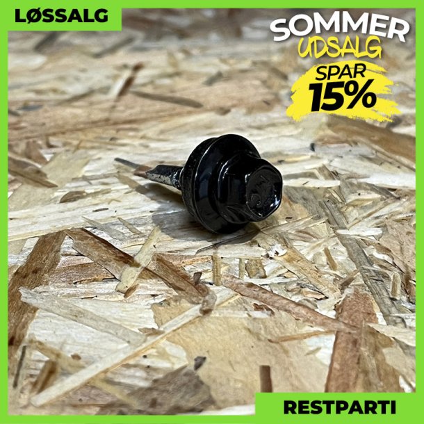 Skrue til stlse - 4,8x19 mm - Farmer - RAL 9005 Sort - 100 stk.