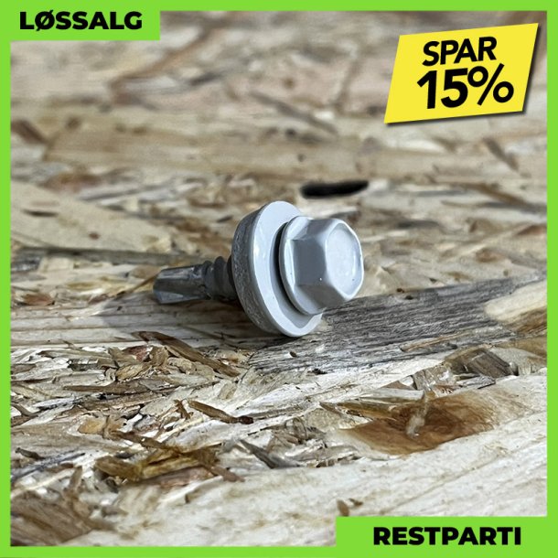 Skrue til stlse - 4,8x19 mm - Farmer - RAL 7044 Lysegr - 100 stk.