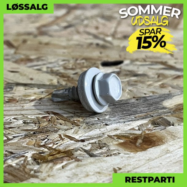 Skrue til stlse - 4,8x19 mm - Farmer - RAL 7044 Lysegr - 100 stk.