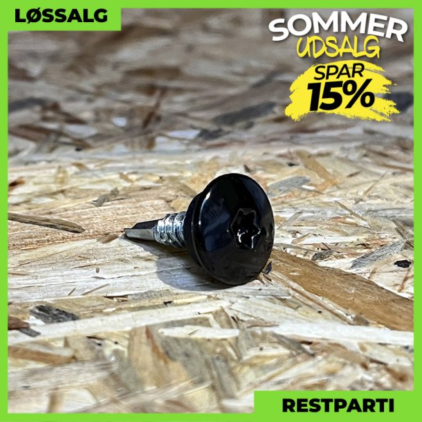 Skrue til stlse - 4,8x19 mm - TTAP Torx - RAL 9005 Sort - 100 stk.