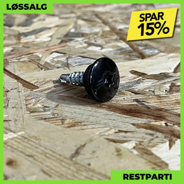 Overlapskrue - 4,8x20 mm - TTAP Torx - RAL 9005 Sort - 100 stk.