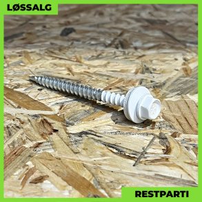 Montageskrue - 4,8x60 mm - Farmer - RAL 9010 Hvid - 100 stk.