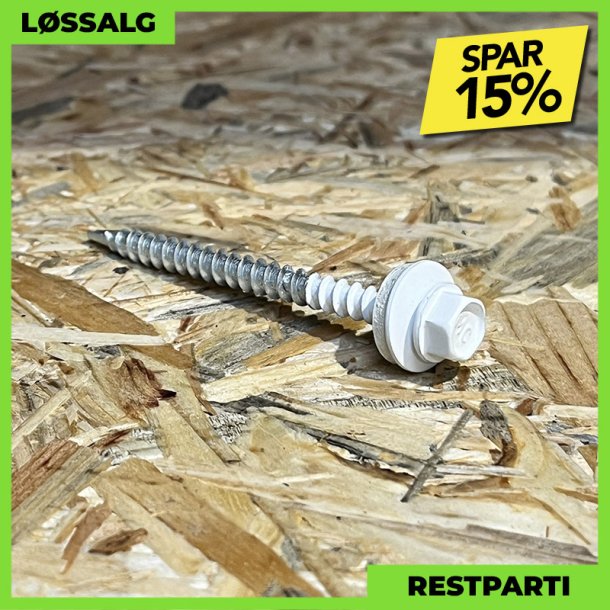 Montageskrue - 4,8x60 mm - Farmer - RAL 9010 Hvid - 100 stk.