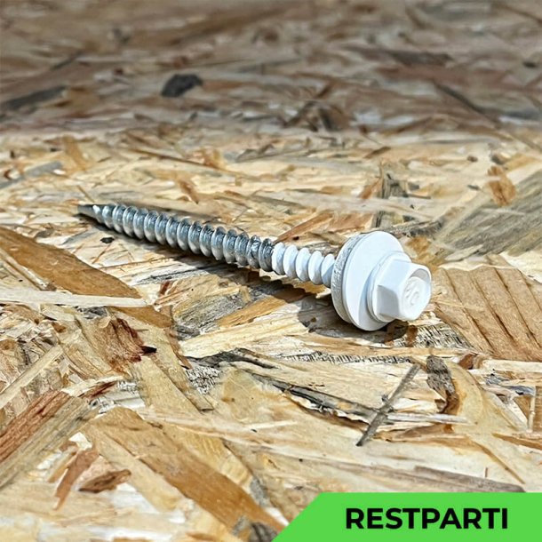 Montageskrue - 4,8x60 mm - Farmer - RAL 9010 Hvid - 100 stk.