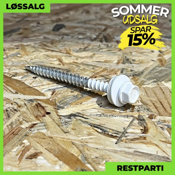 Montageskrue - 4,8x60 mm - Farmer - RAL 9010 Hvid - 100 stk.