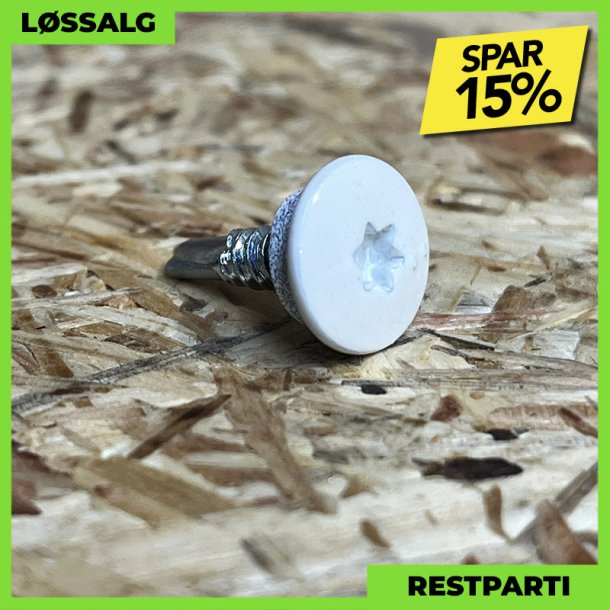 Skrue til stlse - 4,8x19 mm - Torx - RAL 9010 Hvid - 100 stk.