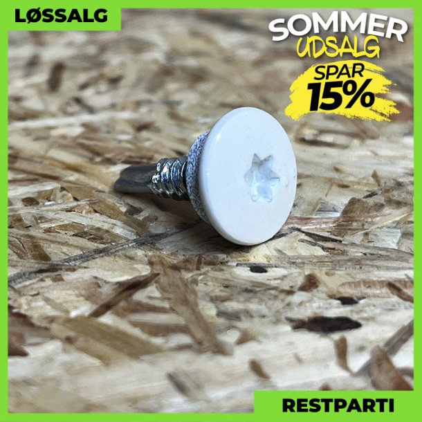 Skrue til stlse - 4,8x19 mm - Torx - RAL 9010 Hvid - 100 stk.