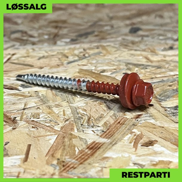 Montageskrue - 4,8x60 mm - Farmer - RAL 3013 Svenskrd - 100 stk.