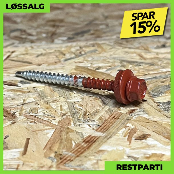 Montageskrue - 4,8x60 mm - Farmer - RAL 3013 Svenskrd - 100 stk.