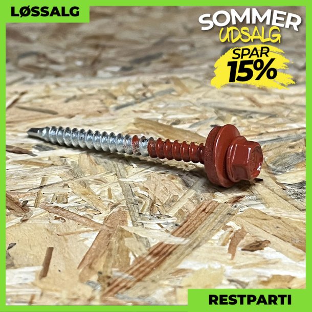 Montageskrue - 4,8x60 mm - Farmer - RAL 3013 Svenskrd - 100 stk.