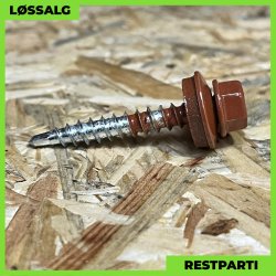 Montageskrue - 4,8x35 mm - Farmer - RAL 8004 Teglrd - 250 stk.