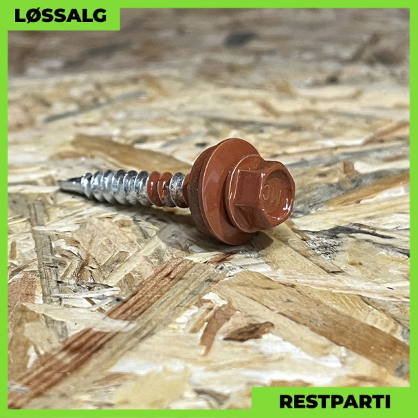 Montageskrue - 4,8x35 mm - Farmer - RAL 8004 Teglrd - 250 stk.