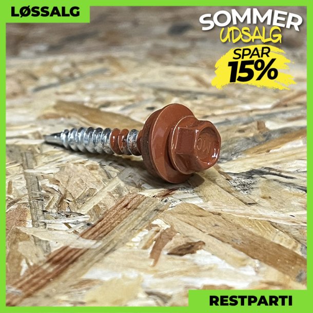 Montageskrue - 4,8x35 mm - Farmer - RAL 8004 Teglrd - 250 stk.