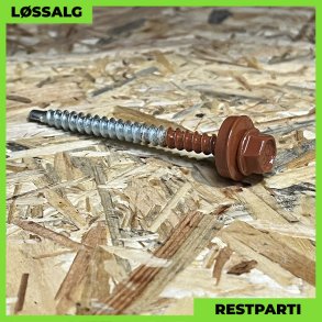 Montageskrue - 4,8x60 mm - Farmer - RAL 8004 Teglrd - 100 stk.