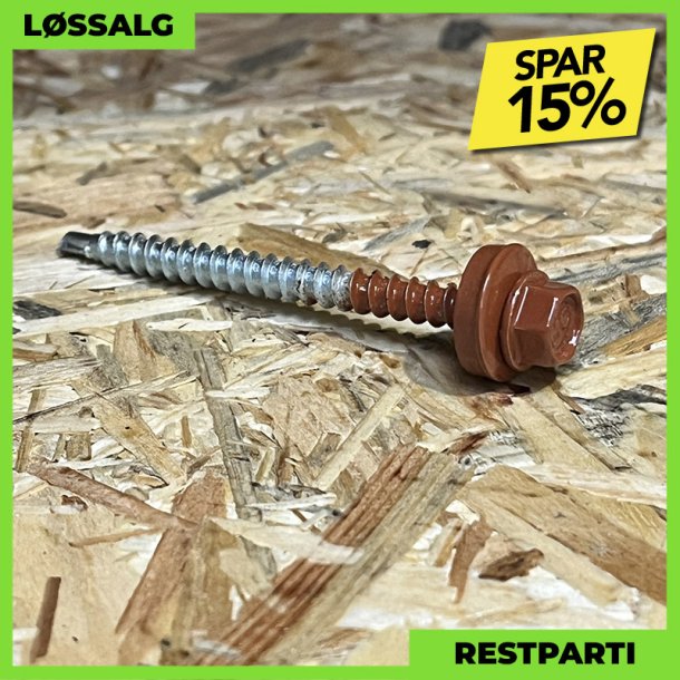 Montageskrue - 4,8x60 mm - Farmer - RAL 8004 Teglrd - 100 stk.