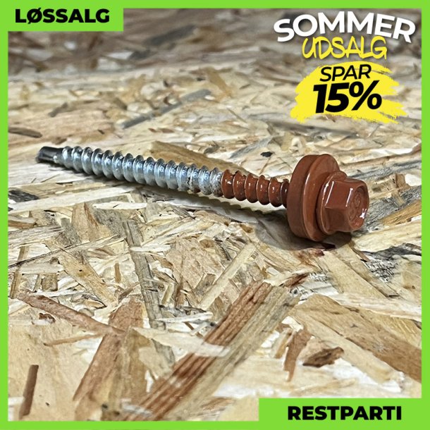 Montageskrue - 4,8x60 mm - Farmer - RAL 8004 Teglrd - 100 stk.
