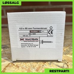 Montageskrue - 4,8x60 mm - Farmer - RAL 3009 Mrkerd - 100 stk.