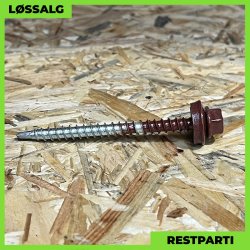 Montageskrue - 4,8x60 mm - Farmer - RAL 3009 Mrkerd - 100 stk.