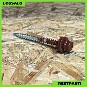 Montageskrue - 4,8x60 mm - Farmer - RAL 3009 Mrkerd - 100 stk.