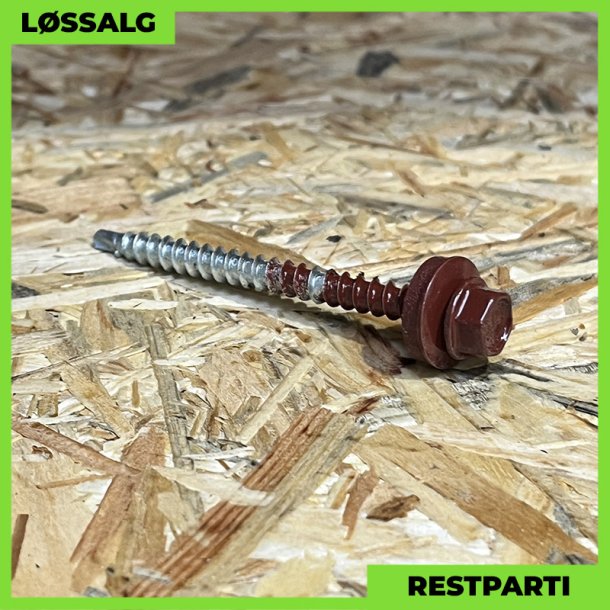 Montageskrue - 4,8x60 mm - Farmer - RAL 3009 Mrkerd - 100 stk.