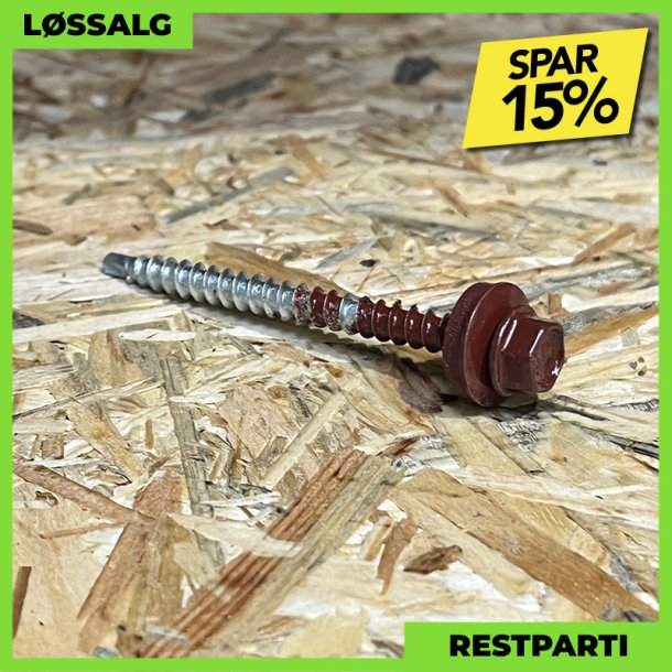 Montageskrue - 4,8x60 mm - Farmer - RAL 3009 Mrkerd - 100 stk.