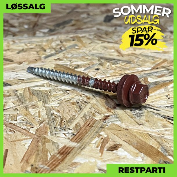 Montageskrue - 4,8x60 mm - Farmer - RAL 3009 Mrkerd - 100 stk.