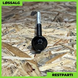 Montageskrue - 4,8x80 mm - Farmer - RAL 9005 Sort - 100 stk.