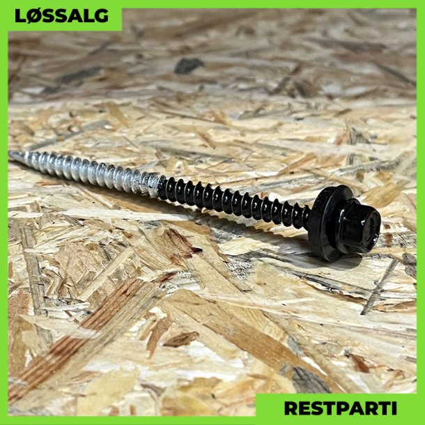 Montageskrue - 4,8x80 mm - Farmer - RAL 9005 Sort - 100 stk.