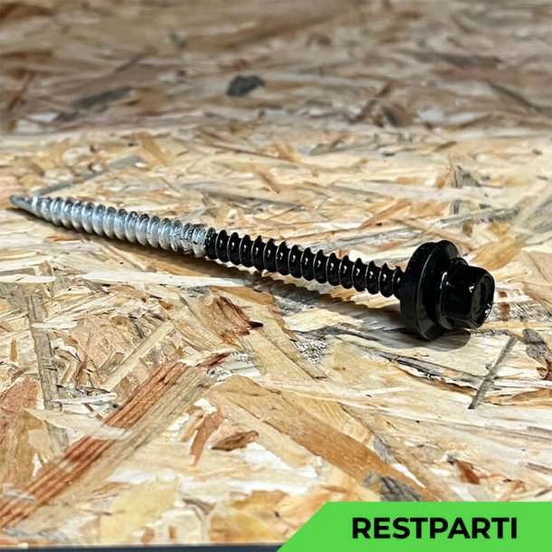 Montageskrue - 4,8x80 mm - Farmer - RAL 9005 Sort - 100 stk.