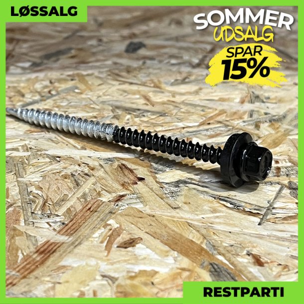 Montageskrue - 4,8x80 mm - Farmer - RAL 9005 Sort - 100 stk.